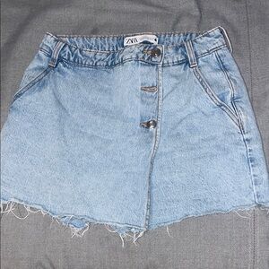 Zara Sky Blue Denim Mini Skirt